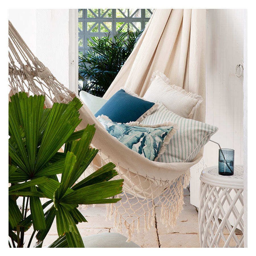 Cushion Cover-With Piping-Side Stripe Seafoam Cushion Cover-With Piping-Side Stripe Seafoam