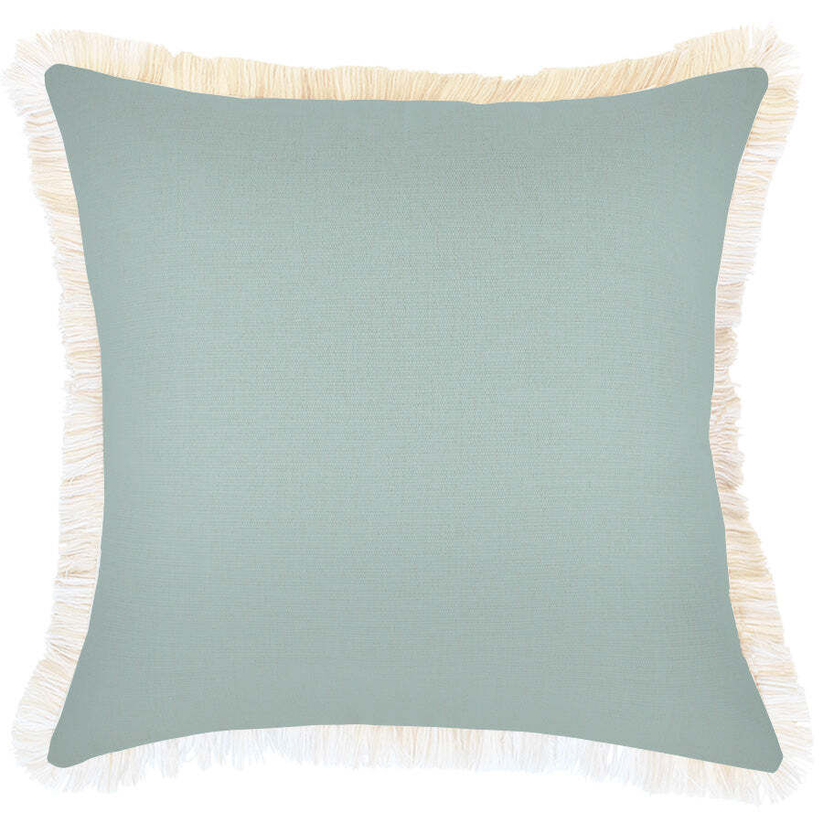 Cushion Cover-Coastal Fringe Natural-Seafoam Cushion Cover-Coastal Fringe Natural-Seafoam
