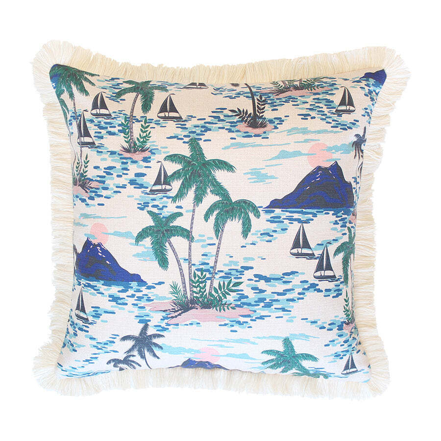 Cushion Cover-Coastal Fringe Natural-Vacation Cushion Cover-Coastal Fringe Natural-Vacation