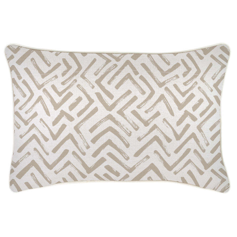 Cushion Cover-With Piping-Tribal-Beige Cushion Cover-With Piping-Tribal-Beige