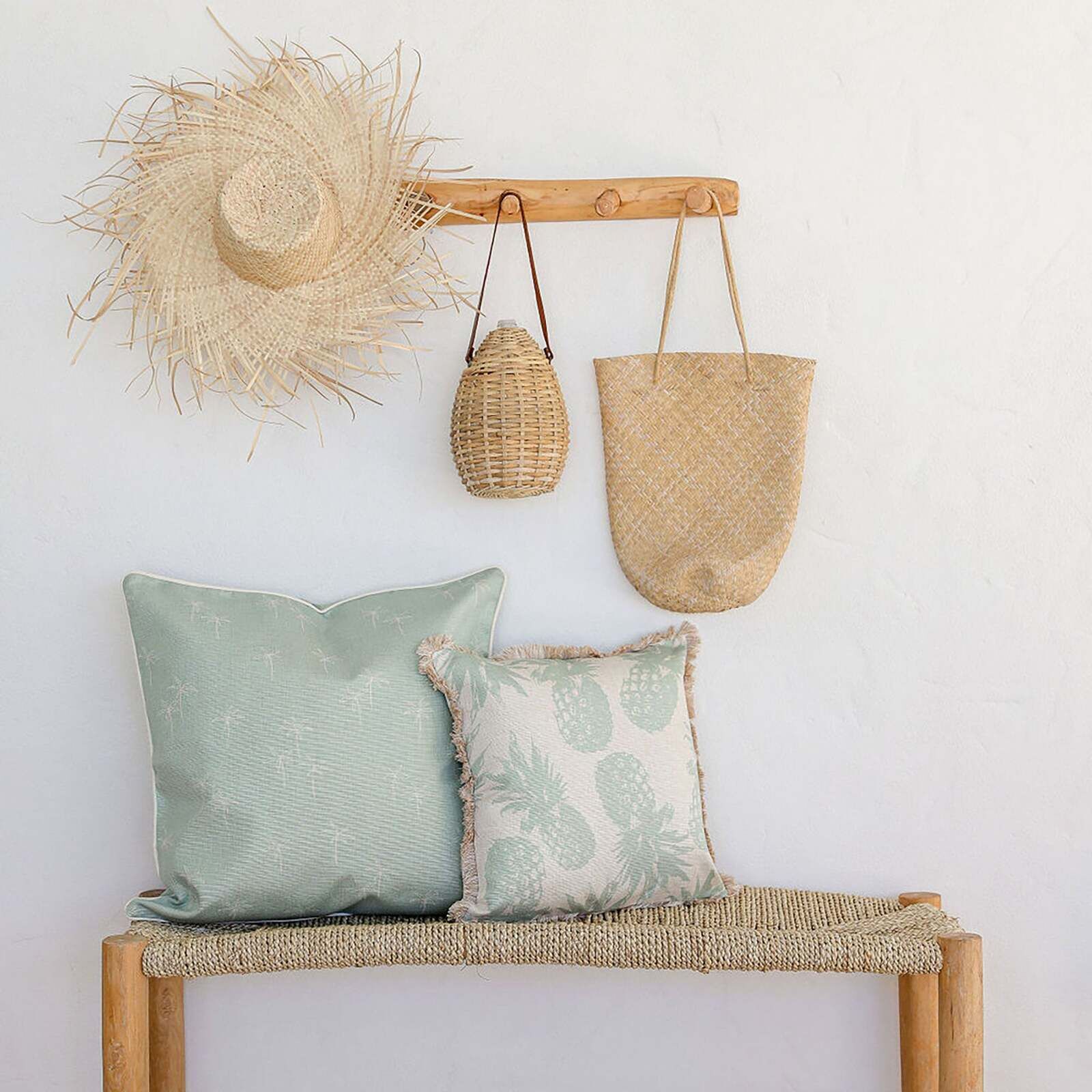 Cushion Cover-With Piping-Palm Cove Seafoam Cushion Cover-With Piping-Palm Cove Seafoam