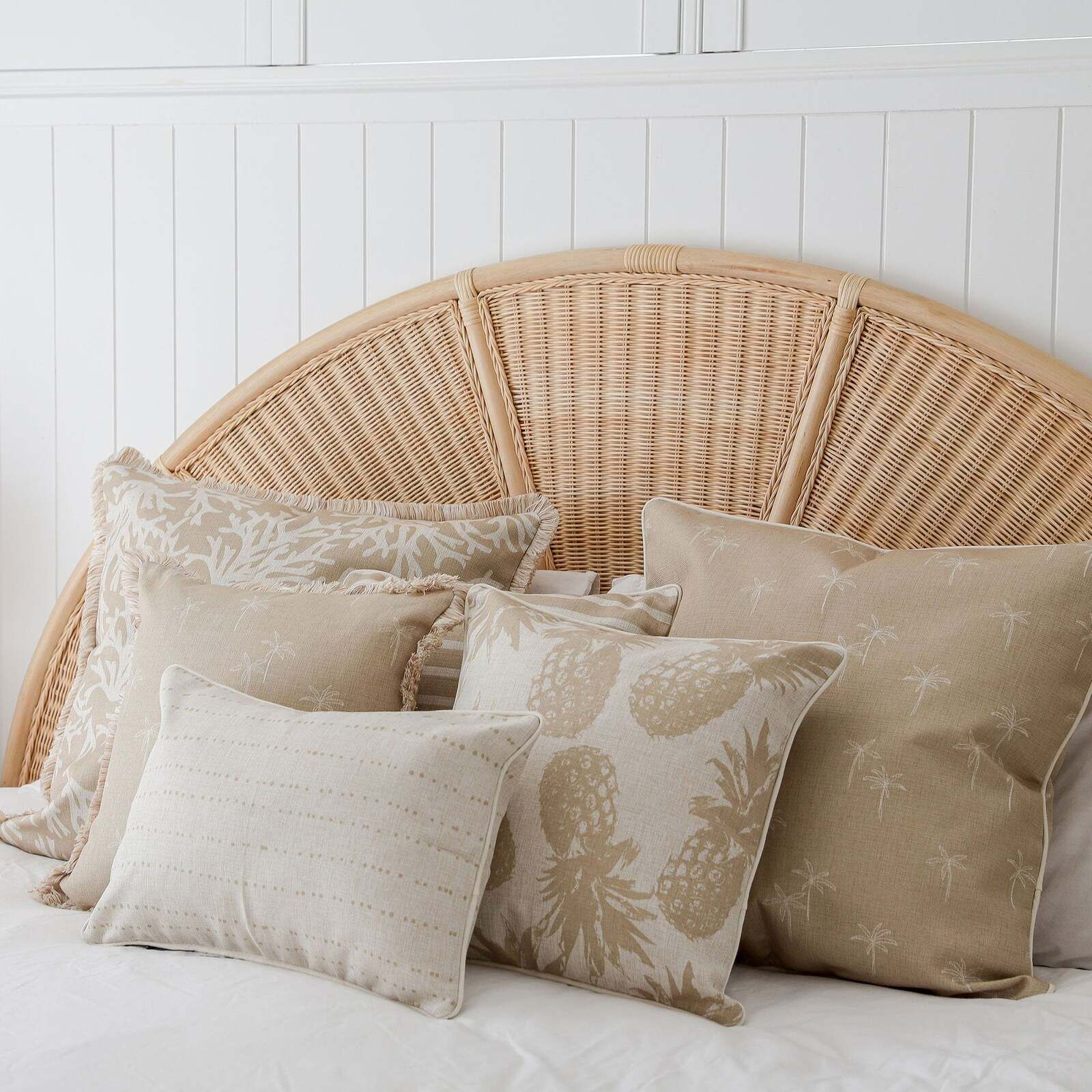 Cushion Cover-Coastal Fringe Natural-Coastal Coral Beige Cushion Cover-Coastal Fringe Natural-Coastal Coral Beige