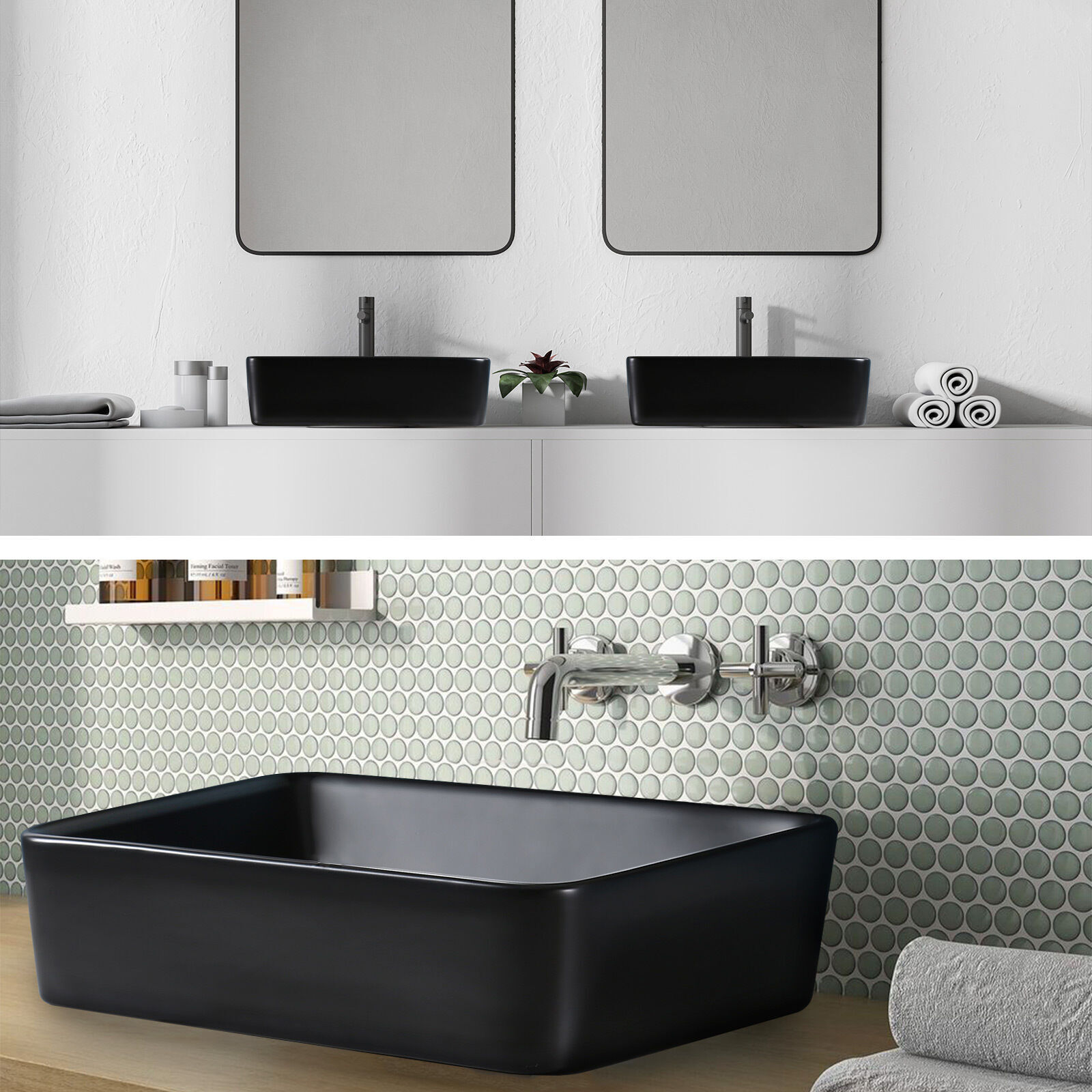 Muriel 48 x 37.5 x 13cm Ceramic Bathroom Basin Vanity Sink Above Counter Top Mount Bowl Muriel 48 x 37.5 x 13cm Ceramic Bathroom Basin Vanity Sink Above Counter Top Mount Bowl