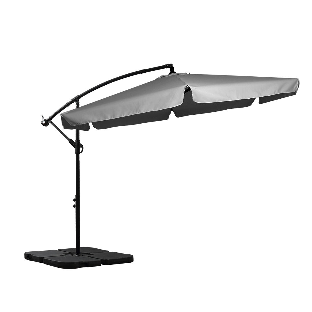 3M Patio Outdoor Umbrella Cantilever With Base Stand 3M Patio Outdoor Umbrella Cantilever With Base Stand