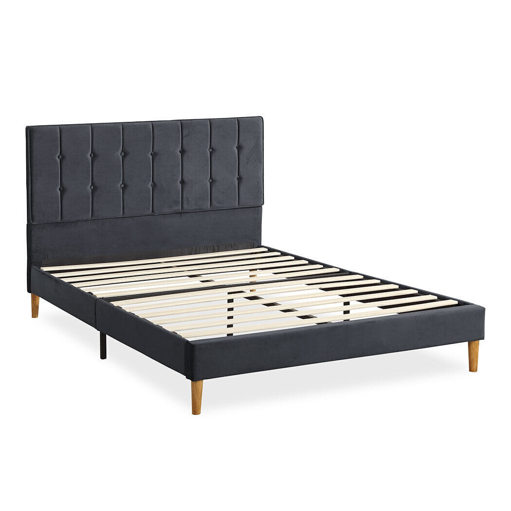 Bed Frame Mattress Base Platform Wooden Velevt Headboard Bed Frame Mattress Base Platform Wooden Velevt Headboard