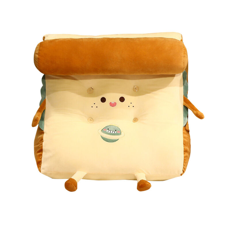 Cute Face Toast Bread Wedge Cushion Stuffed Plush Cartoon Back Support Pillow Home Decor Cute Face Toast Bread Wedge Cushion Stuffed Plush Cartoon Back Support Pillow Home Decor