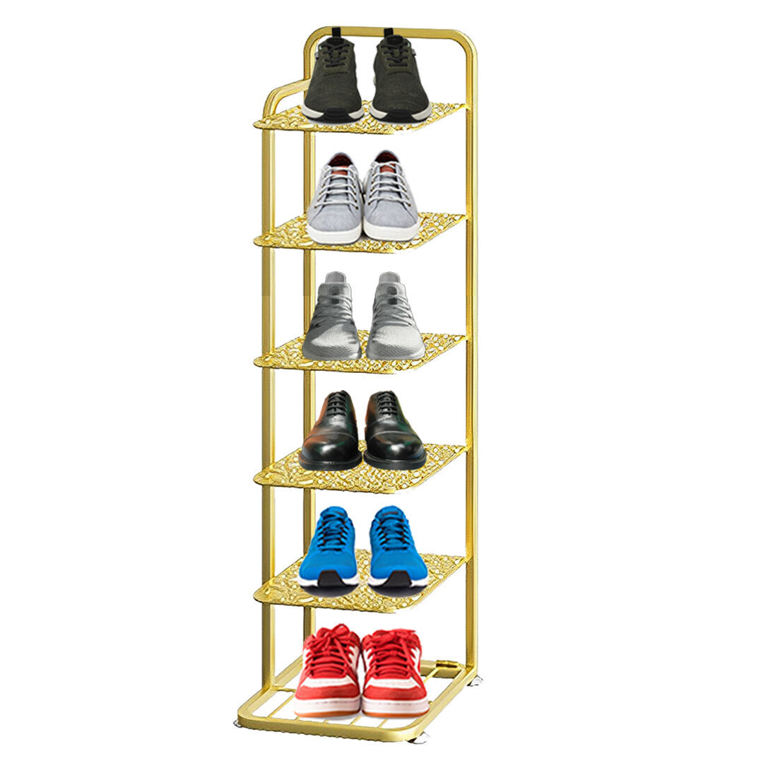 Gold Plated Metal Shoe Organizer Space Saving Portable Footwear Storage Shelf Gold Plated Metal Shoe Organizer Space Saving Portable Footwear Storage Shelf