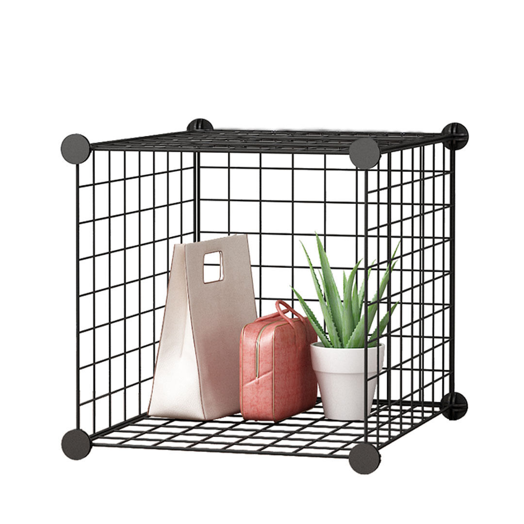 Black Portable Cube Storage Organiser Foldable DIY Modular Grid Space Saving Shelf Black Portable Cube Storage Organiser Foldable DIY Modular Grid Space Saving Shelf
