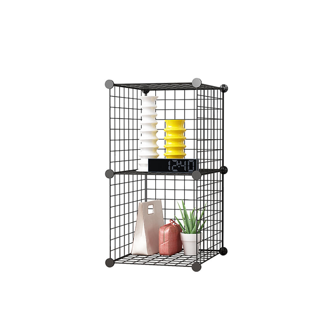Black Portable Storage Organiser Foldable DIY Modular Grid Space Saving Shelf Black Portable Storage Organiser Foldable DIY Modular Grid Space Saving Shelf