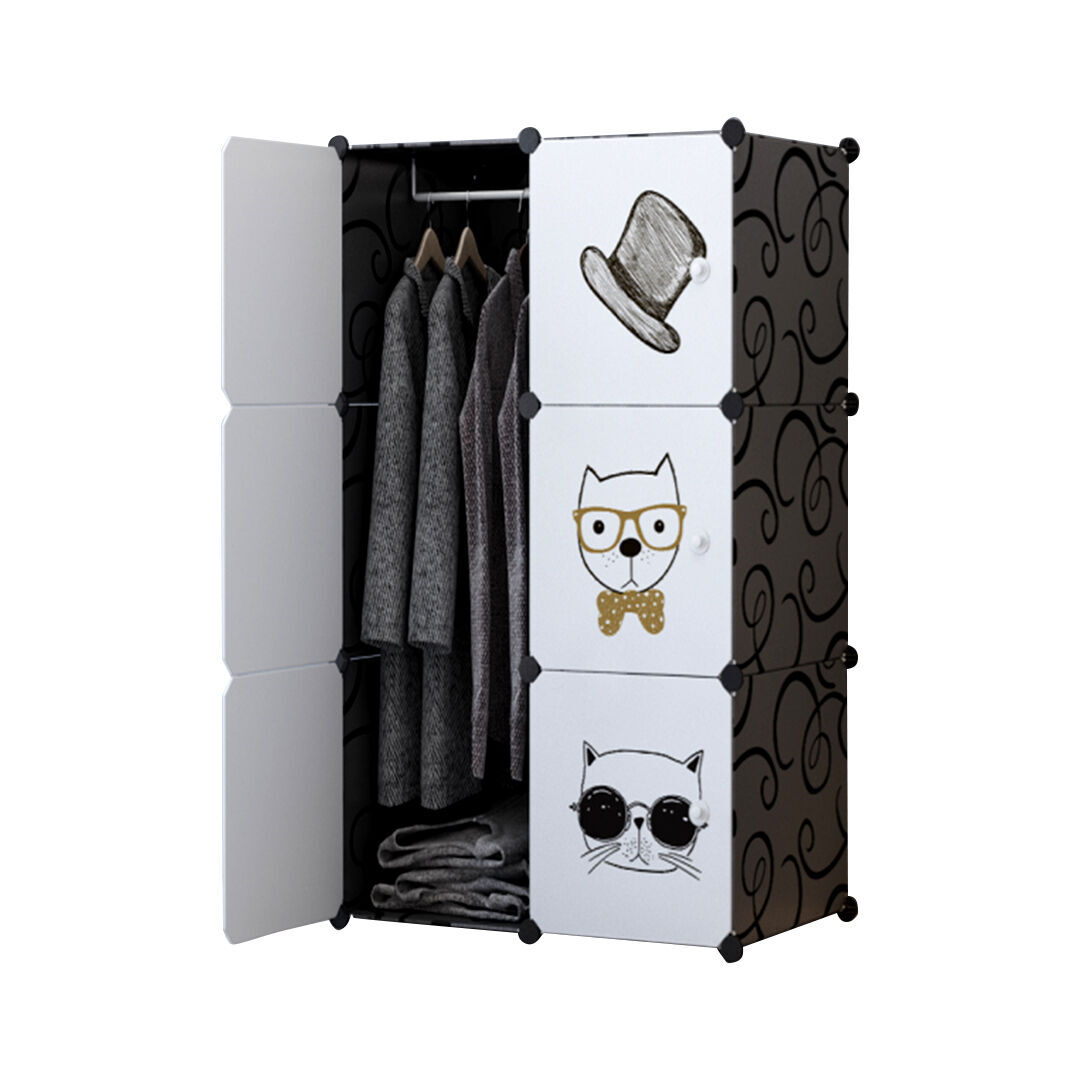 6 Cubes Portable Wardrobe Divide-Grid Modular Storage Organiser Foldable Closet 6 Cubes Portable Wardrobe Divide-Grid Modular Storage Organiser Foldable Closet