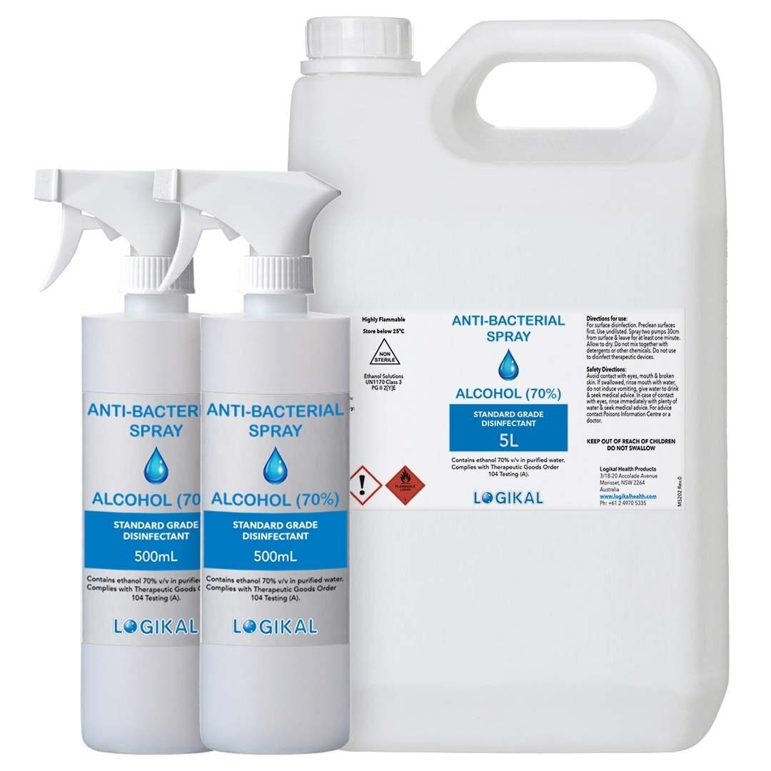 5L and 2X 500ML Standard Grade Disinfectant Anti-Bacterial Alcohol Spray Bottle Refill Kit 5L and 2X 500ML Standard Grade Disinfectant Anti-Bacterial Alcohol Spray Bottle Refill Kit