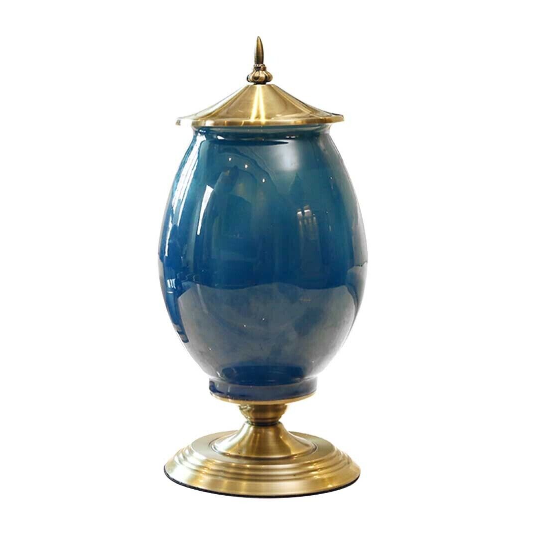 40.5cm Ceramic Oval Flower Vase with Gold Metal Base 40.5cm Ceramic Oval Flower Vase with Gold Metal Base