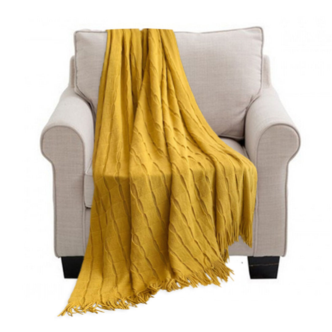 Textured Knitted Throw Blanket Warm Cozy Woven Cover Couch Bed Sofa Home Decor with Tassels Textured Knitted Throw Blanket Warm Cozy Woven Cover Couch Bed Sofa Home Decor with Tassels