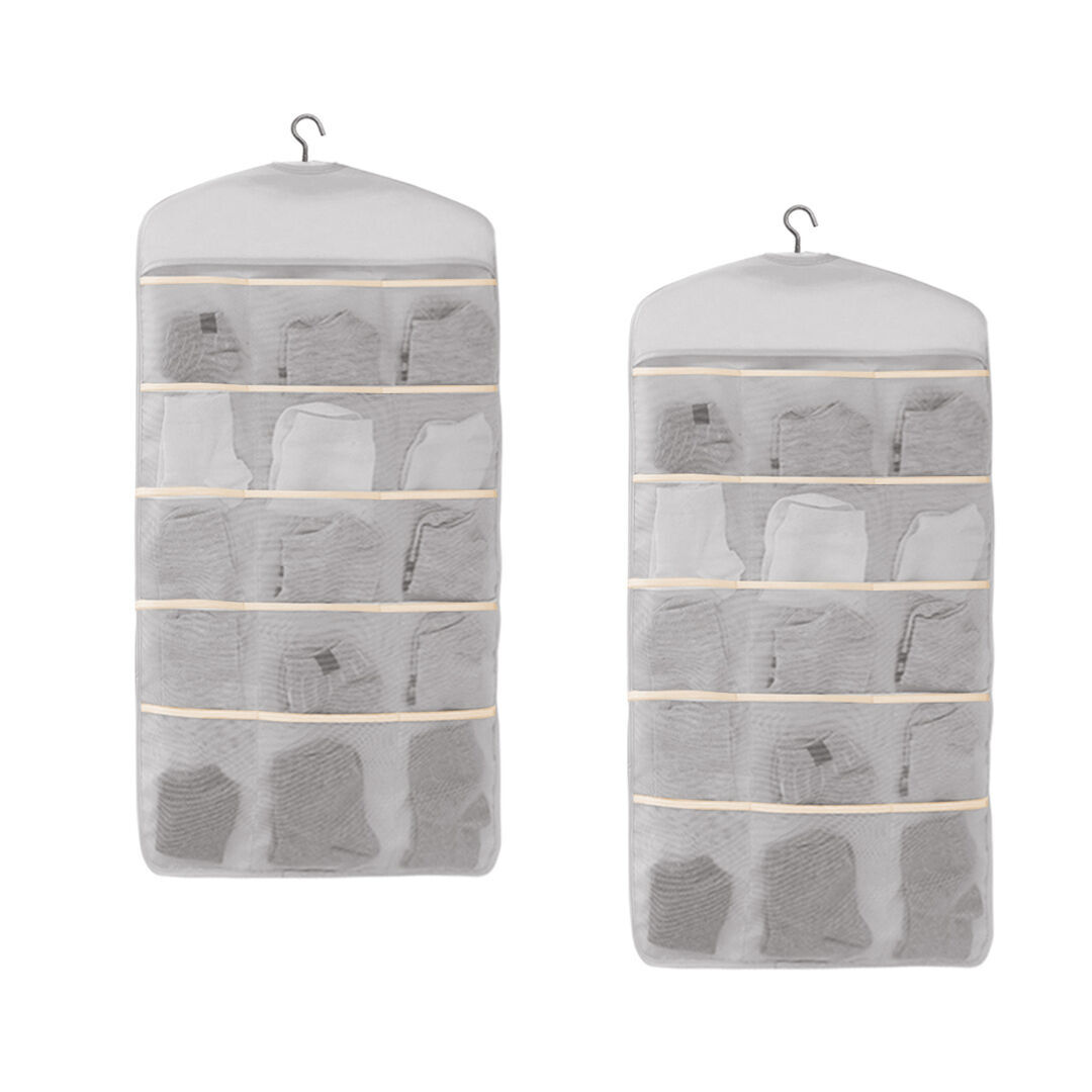 Double Sided Hanging Storage Bag Underwear Bra Socks Mesh Pocket Hanger Home Organiser Double Sided Hanging Storage Bag Underwear Bra Socks Mesh Pocket Hanger Home Organiser