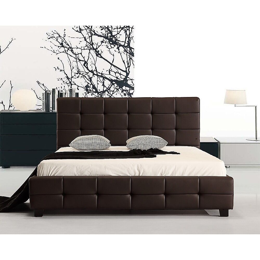Arrow Double PU Leather Deluxe Bed Frame White Arrow Double PU Leather Deluxe Bed Frame White