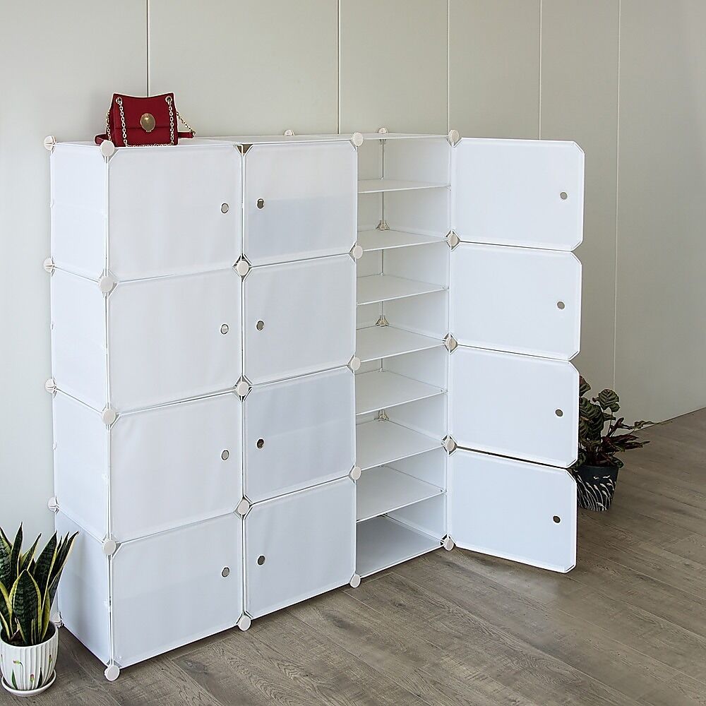 White Cube DIY Shoe Cabinet Rack Storage Portable Stackable Organiser Stand. White Cube DIY Shoe Cabinet Rack Storage Portable Stackable Organiser Stand.
