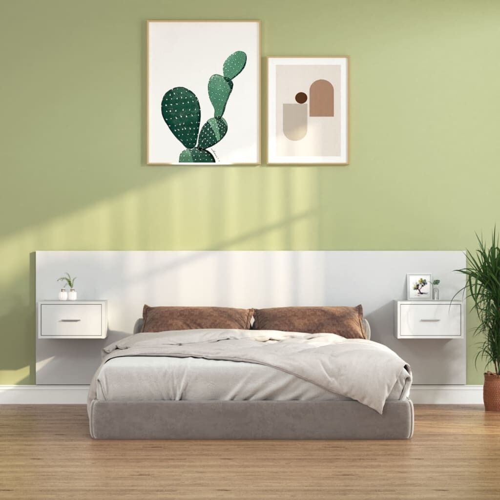 Bed Headboard with Cabinets Engineered Wood Bed Headboard with Cabinets Engineered Wood