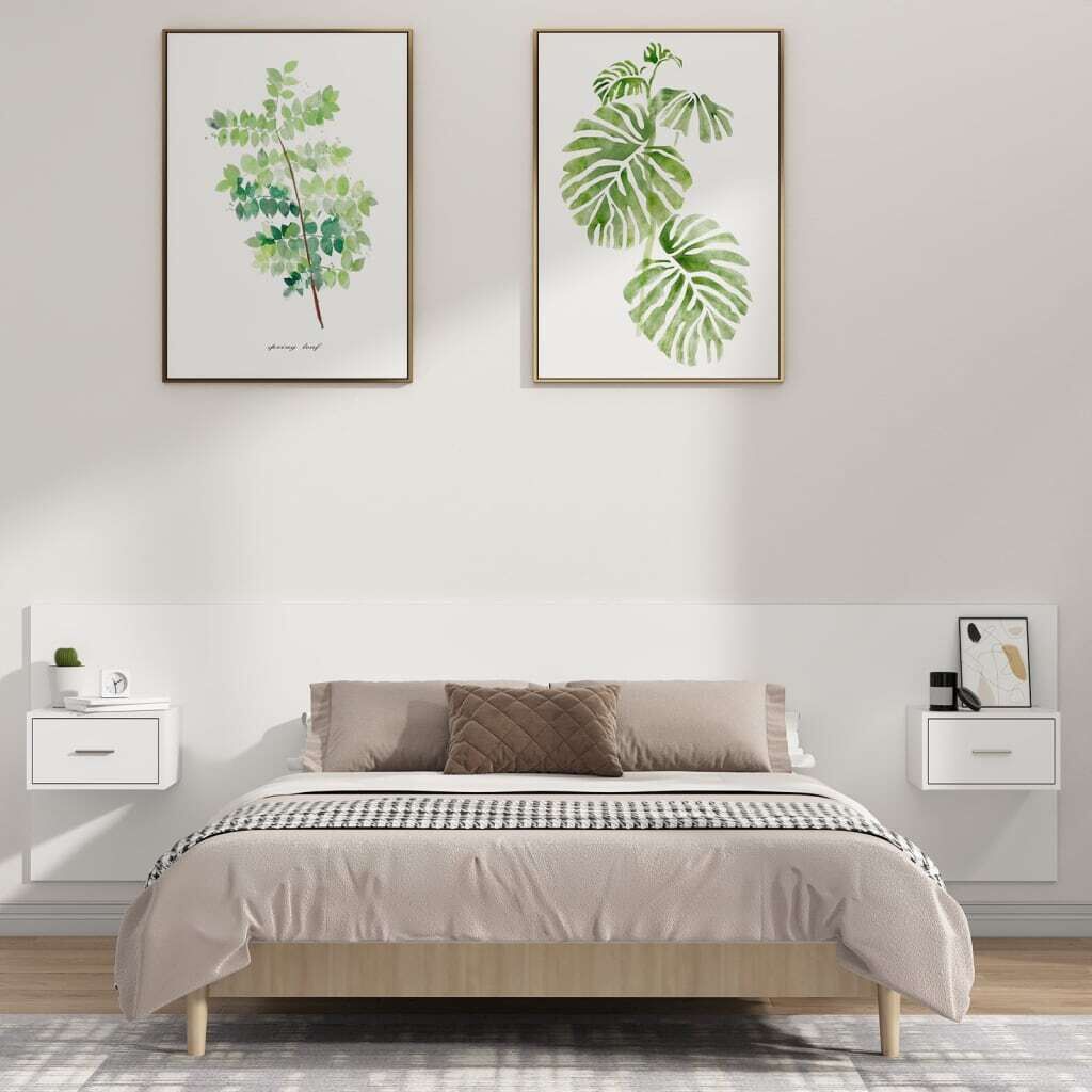 Bed Headboard with Cabinets Engineered Wood Bed Headboard with Cabinets Engineered Wood