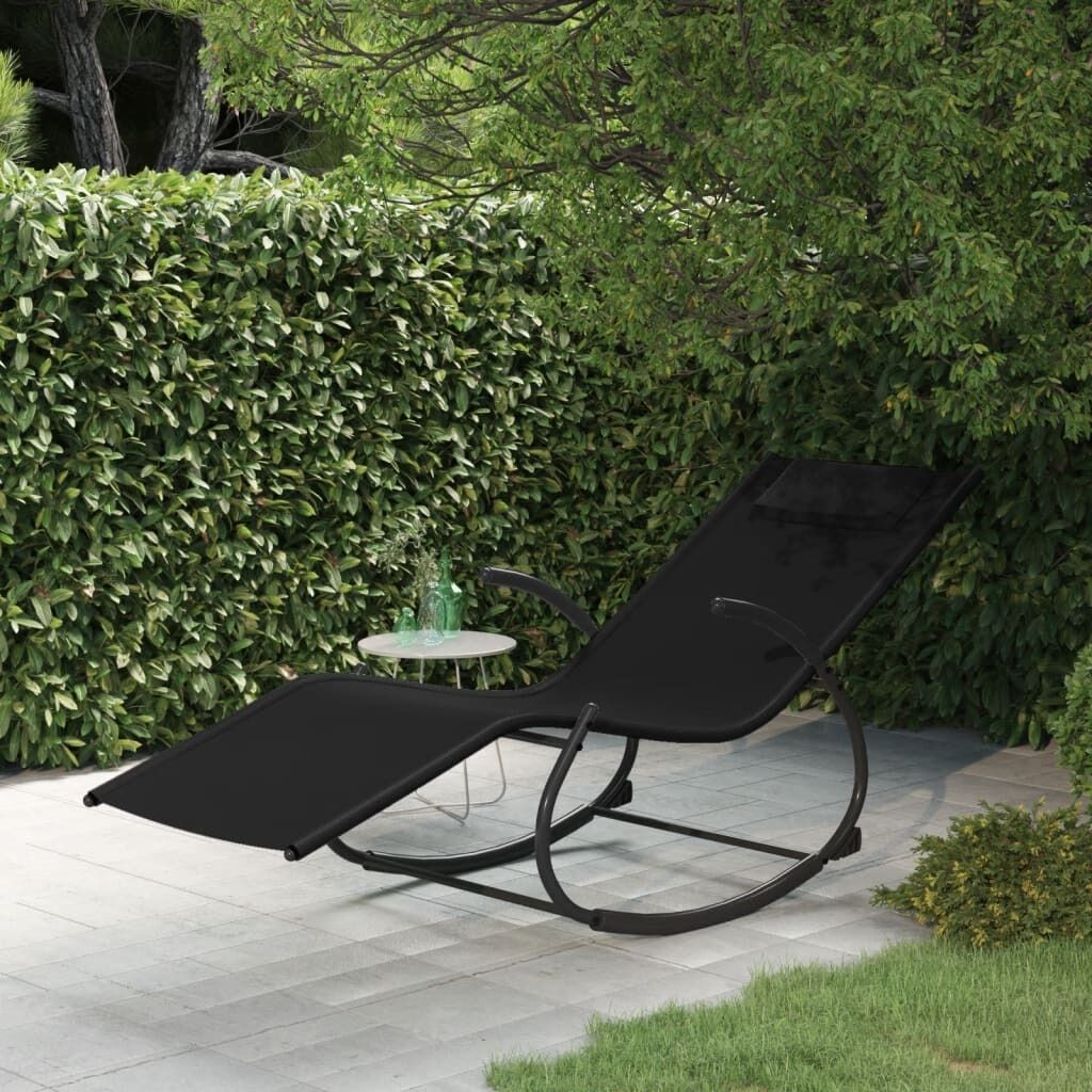 Rocking Sun Lounger Steel and Textilene Rocking Sun Lounger Steel and Textilene