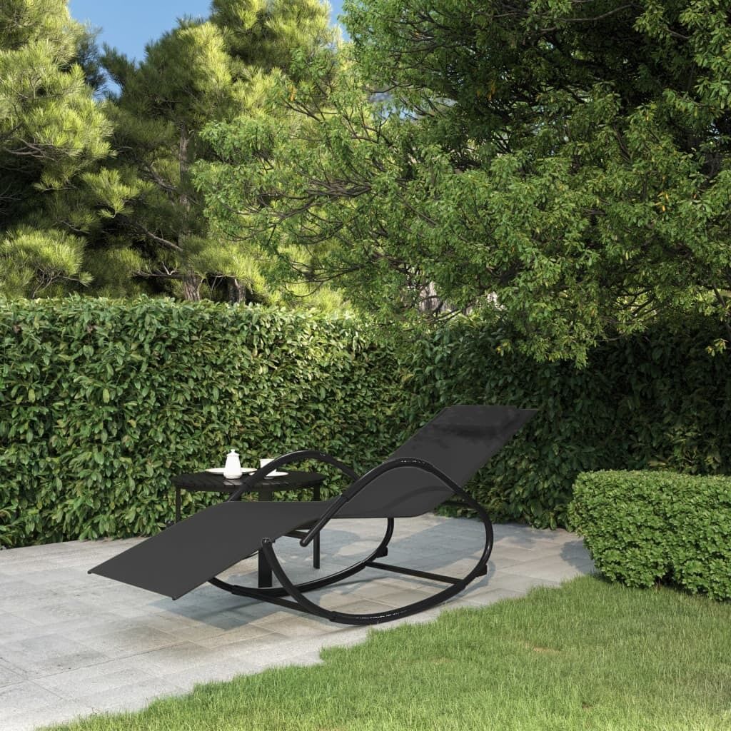 Rocking Sun Lounger Steel and Textilene Rocking Sun Lounger Steel and Textilene