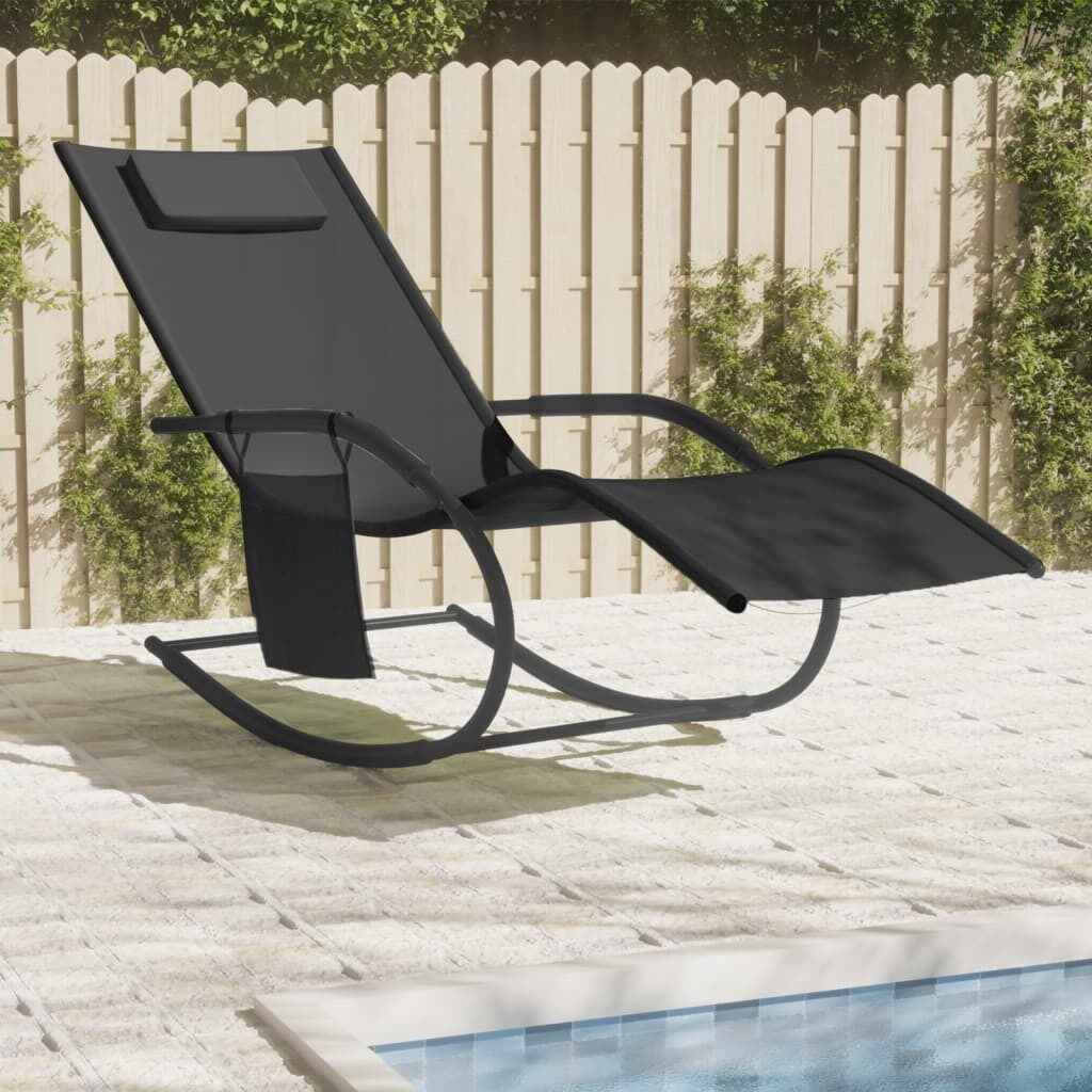 Rocking Sun Lounger Steel and Textilene Rocking Sun Lounger Steel and Textilene