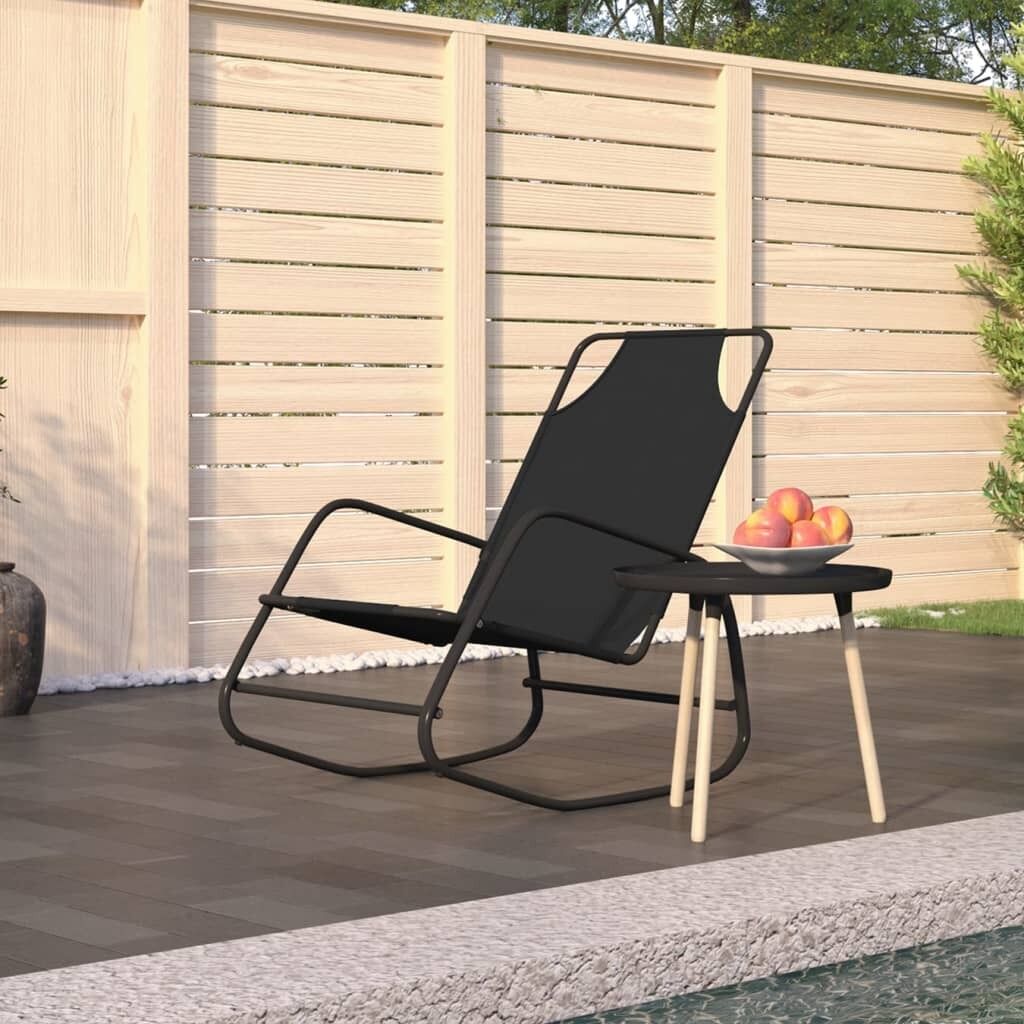 Rocking Sun Lounger Steel and Textilene Rocking Sun Lounger Steel and Textilene