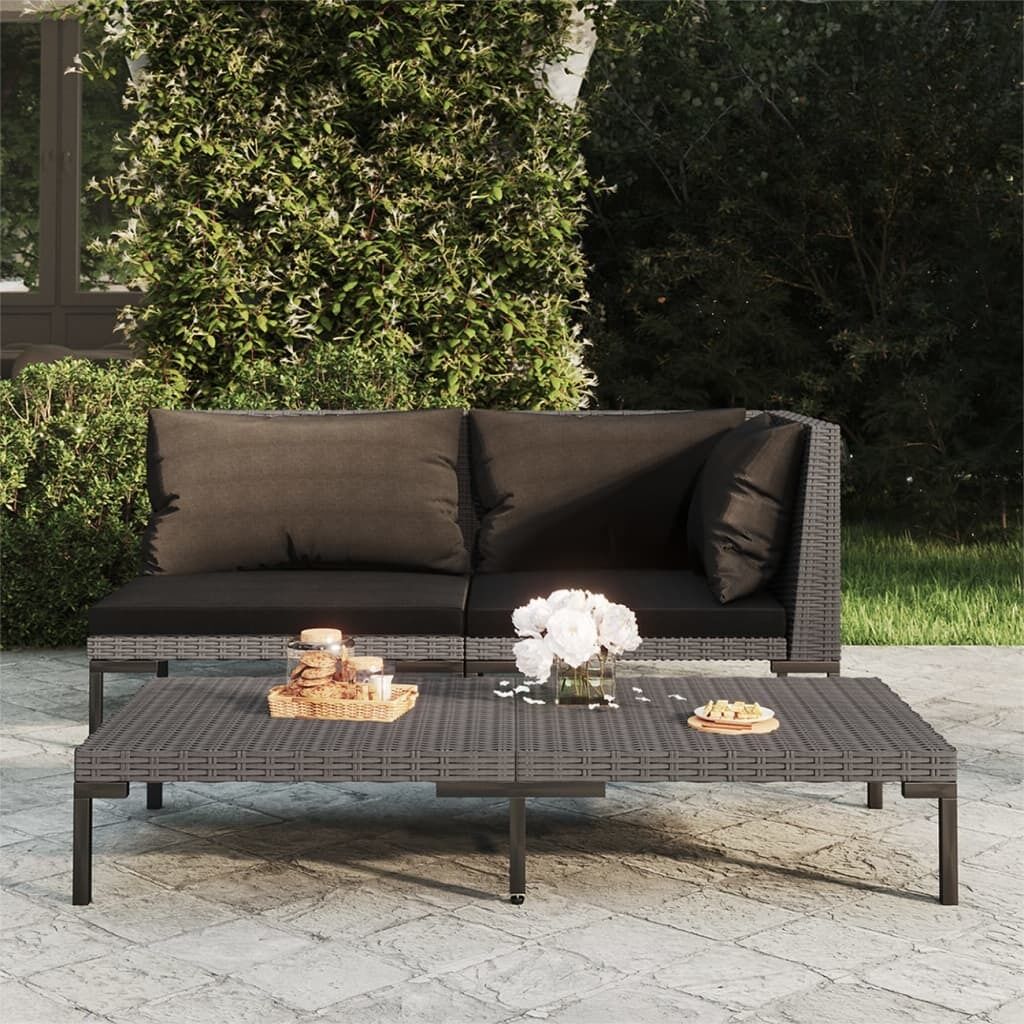 Garden Sofa with Cushions Half Round Poly Rattan Garden Sofa with Cushions Half Round Poly Rattan