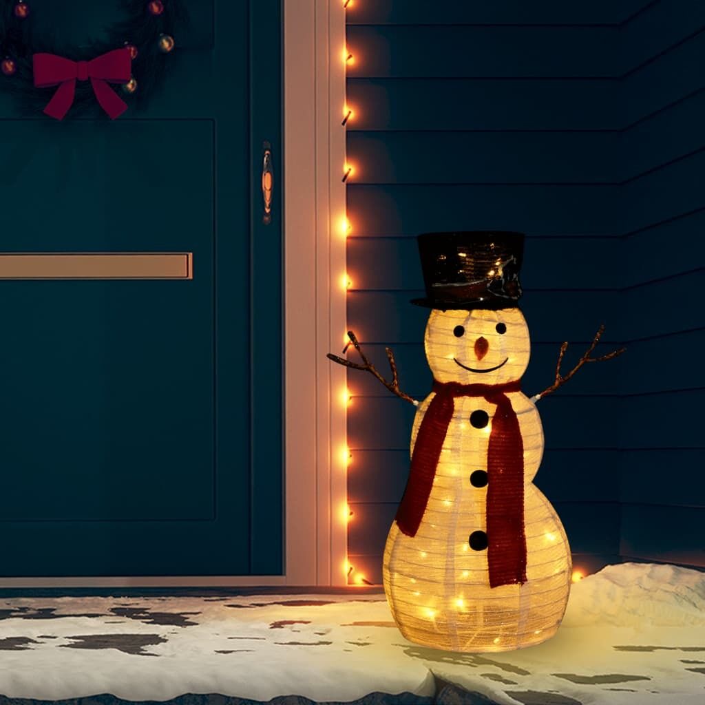 Decorative Christmas Snowman Figure with LED Luxury Fabric Decorative Christmas Snowman Figure with LED Luxury Fabric