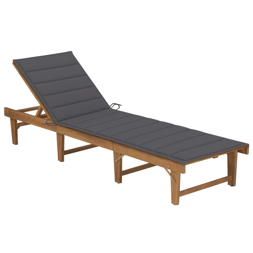 Folding Sun Lounger with Cushion Solid Wood Acacia Folding Sun Lounger with Cushion Solid Wood Acacia