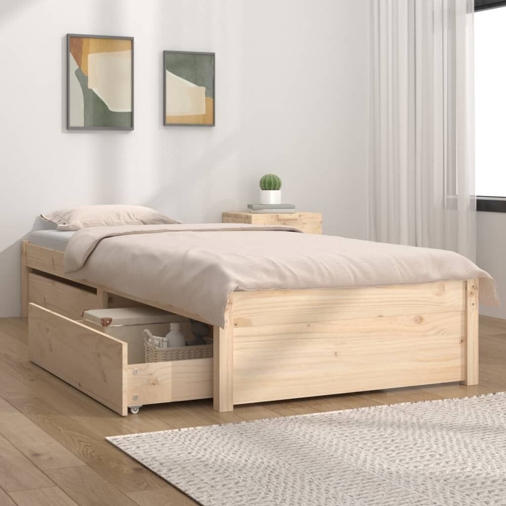 Bed Frame with Drawers 92x187 cm Single Bed Size Bed Frame with Drawers 92x187 cm Single Bed Size