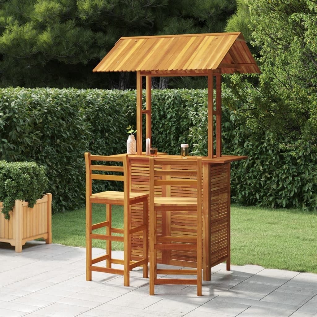 Garden Bar Set Solid Wood Acacia Garden Bar Set Solid Wood Acacia