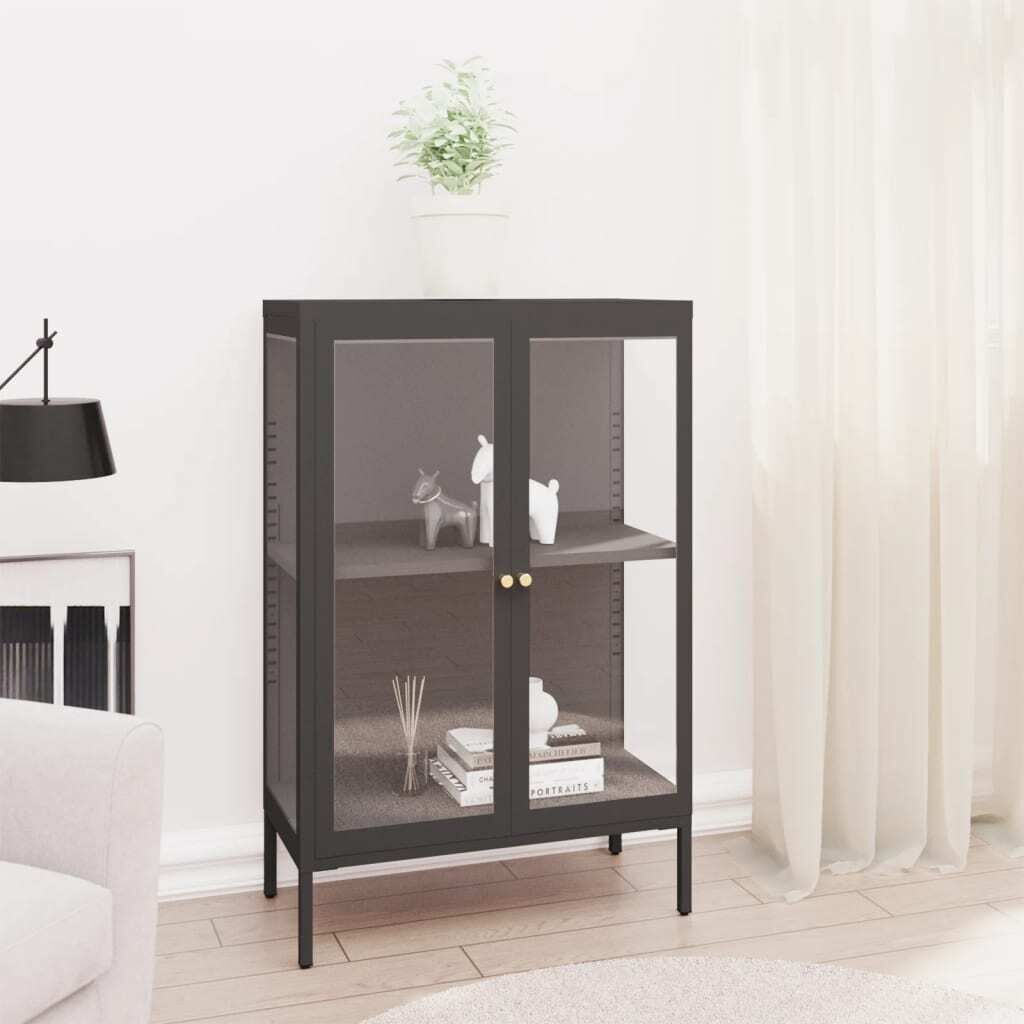 Sideboard 75x35x105 cm Steel and Glass Sideboard 75x35x105 cm Steel and Glass