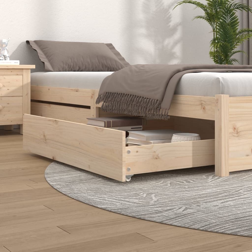 Bed Drawers 2 pcs Solid Wood Pine Bed Drawers 2 pcs Solid Wood Pine