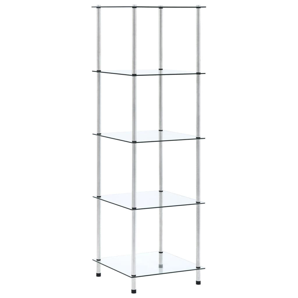 5-Tier Shelf Transparent 40x40x130 Tempered Glass 5-Tier Shelf Transparent 40x40x130 Tempered Glass