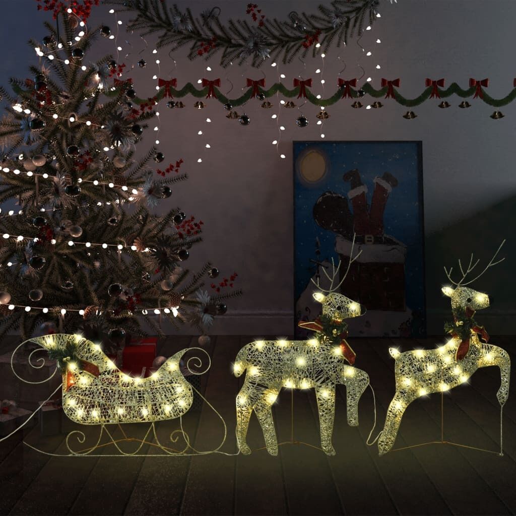 Reindeer & Sleigh Christmas Decoration 60 LEDs Outdoor Reindeer & Sleigh Christmas Decoration 60 LEDs Outdoor