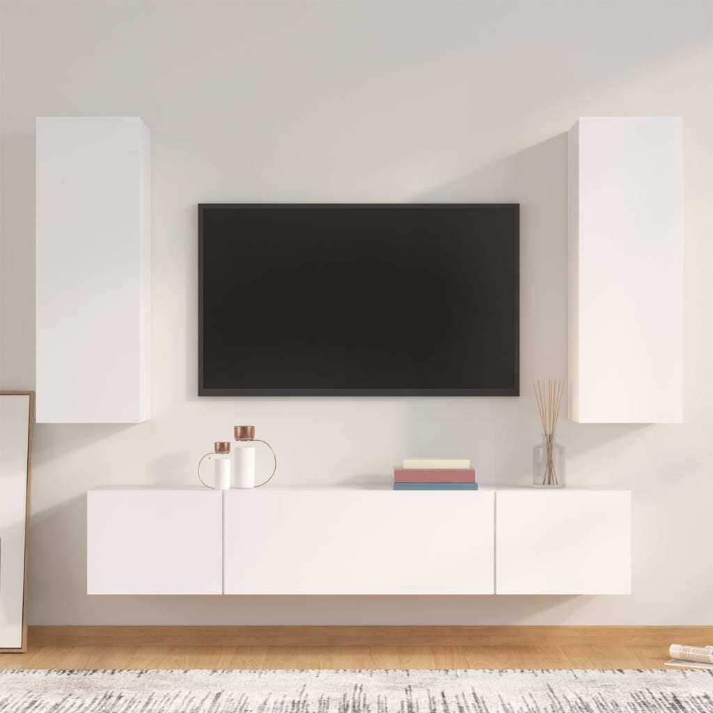 Greymouth 4 Piece TV Cabinet Set Engineered Wood Greymouth 4 Piece TV Cabinet Set Engineered Wood
