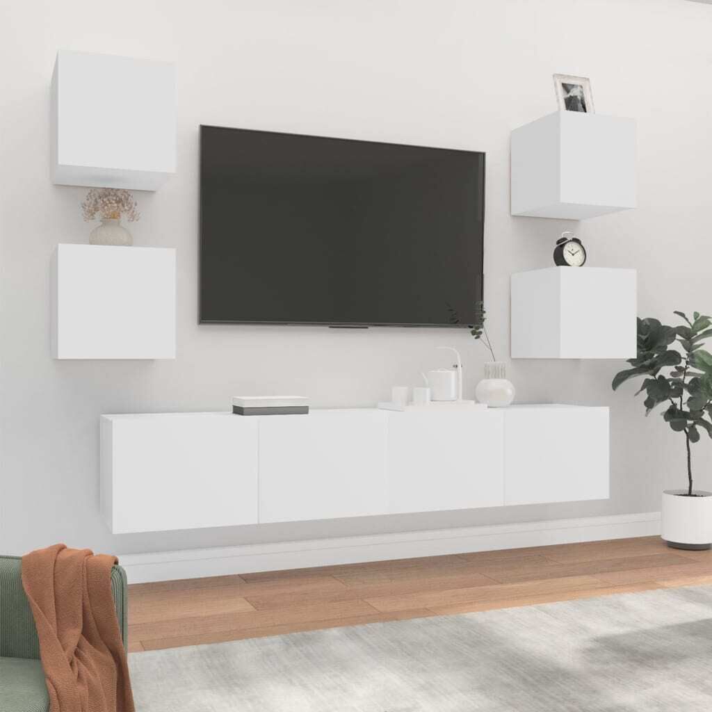 Broomall 6 Piece TV Cabinet Set Engineered Wood Broomall 6 Piece TV Cabinet Set Engineered Wood