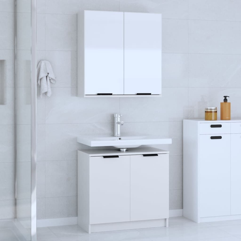2 Piece Bathroom Cabinet Set Engineered Wood 2 Piece Bathroom Cabinet Set Engineered Wood