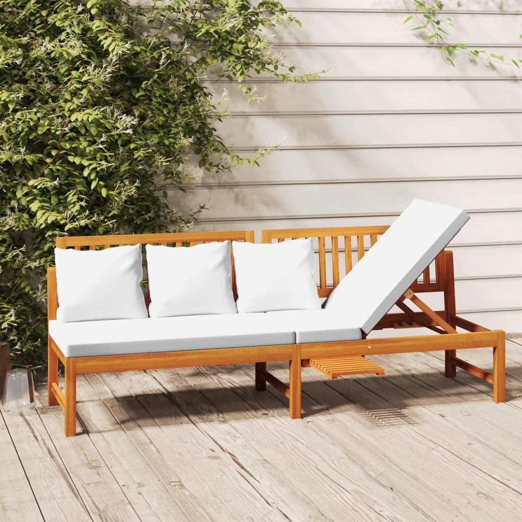 Day Bed with Cushion 200x60x75 cm Solid Wood Acacia Day Bed with Cushion 200x60x75 cm Solid Wood Acacia