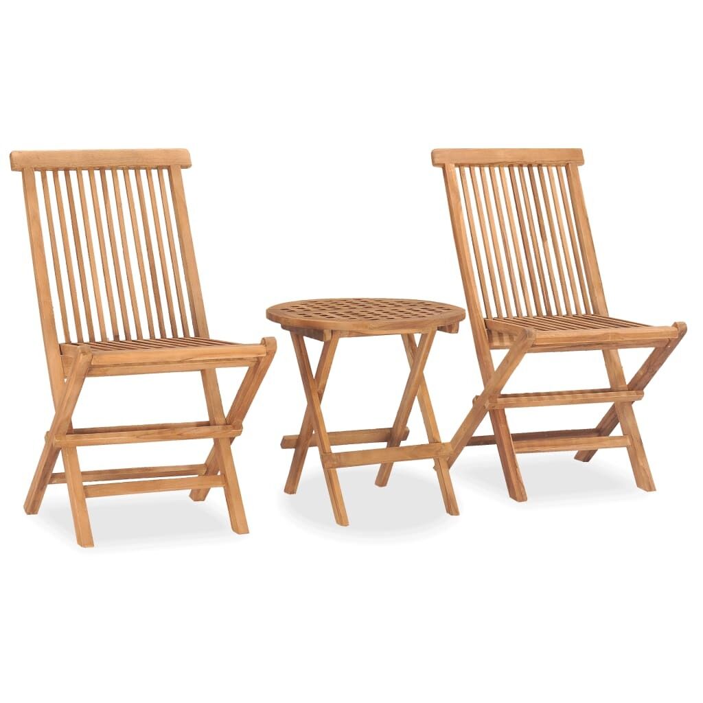 3 Piece Folding Outdoor Dining Set Solid Wood Teak 3 Piece Folding Outdoor Dining Set Solid Wood Teak