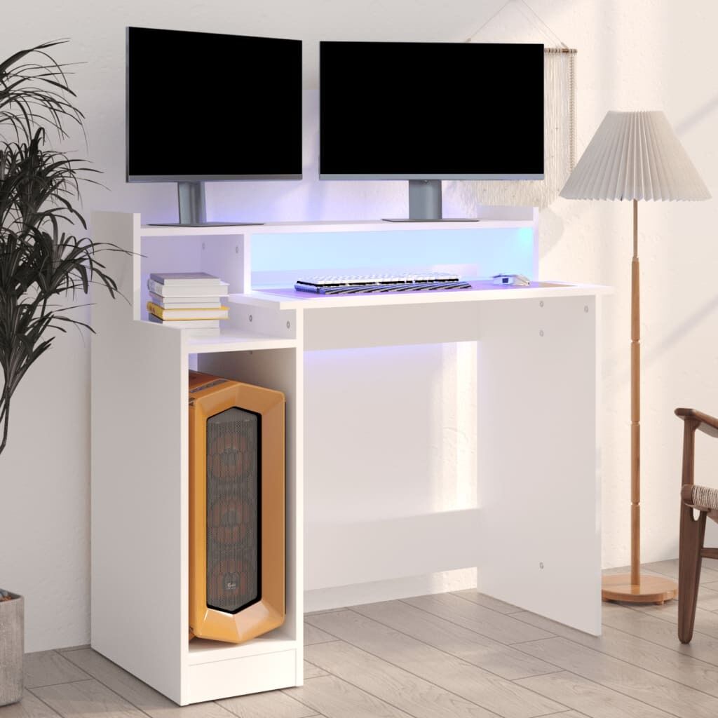 Desk with LED Lights 97x45x90 cm Engineered Wood Desk with LED Lights 97x45x90 cm Engineered Wood