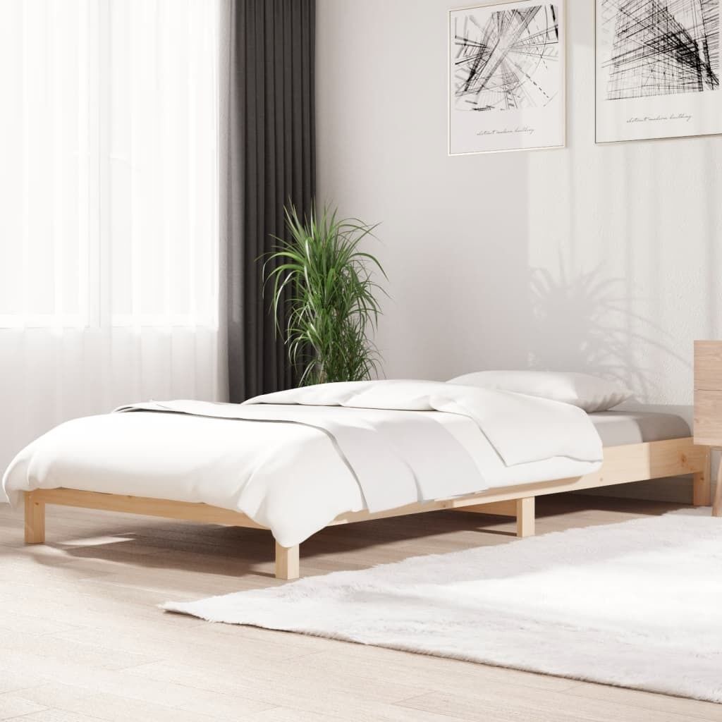 Stack Bed 92x187 cm Single Bed Size Solid Wood Pine Stack Bed 92x187 cm Single Bed Size Solid Wood Pine