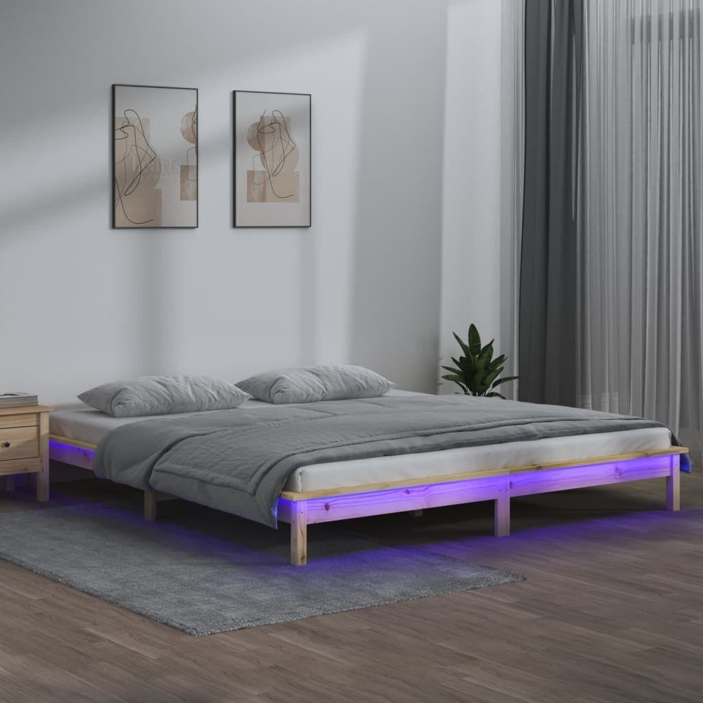 LED Bed Frame Solid Wood LED Bed Frame Solid Wood