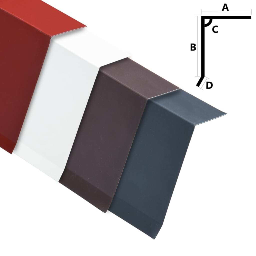 L-shape Roof Edge Plates 5 pcs Aluminium Anthracite 170cm L-shape Roof Edge Plates 5 pcs Aluminium Anthracite 170cm