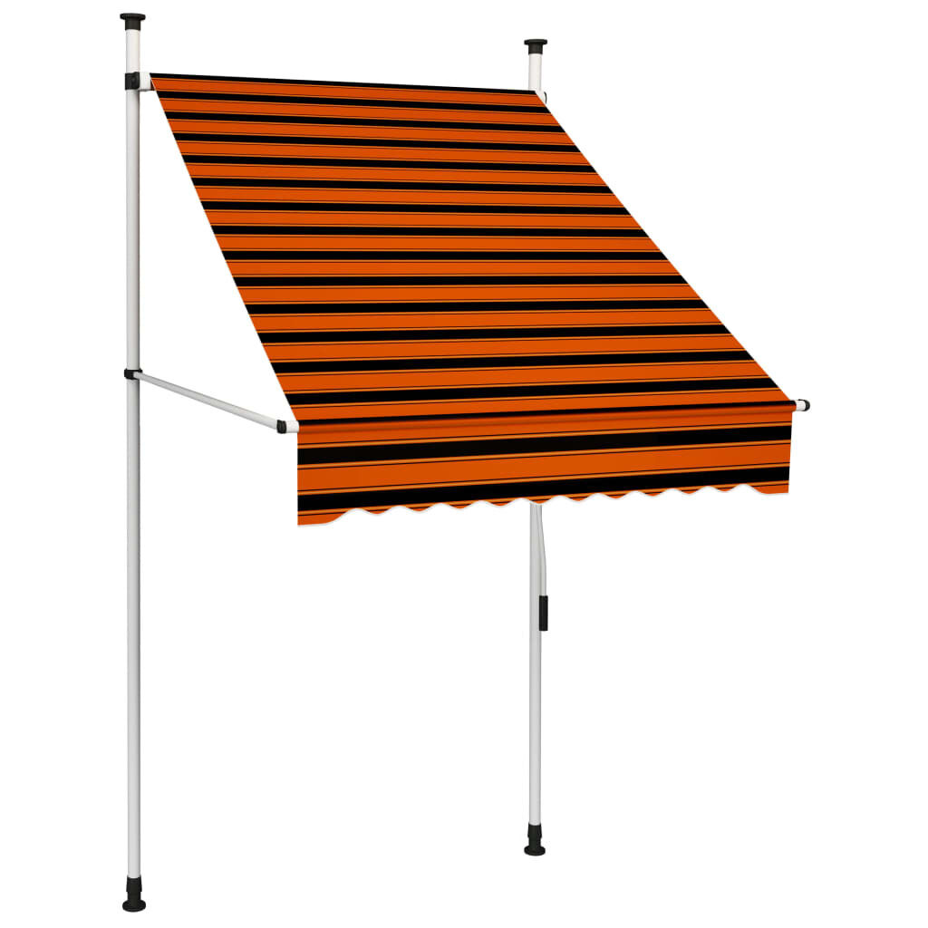 Manual Retractable Awning Orange and Brown Manual Retractable Awning Orange and Brown
