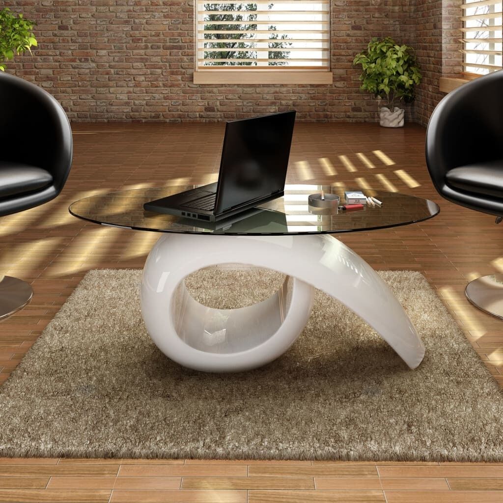 Coffee Table with Oval Glass Top Coffee Table with Oval Glass Top