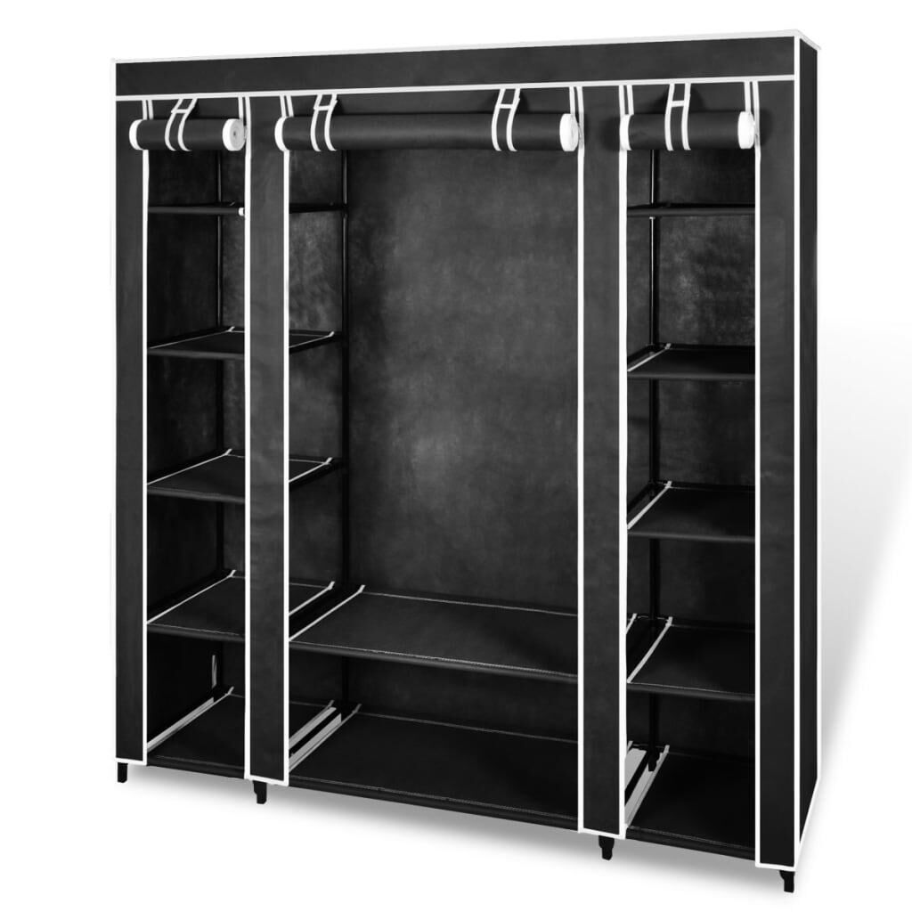 Wardrobe with Compartments and Rods 45x150x176 cm Fabric Wardrobe with Compartments and Rods 45x150x176 cm Fabric