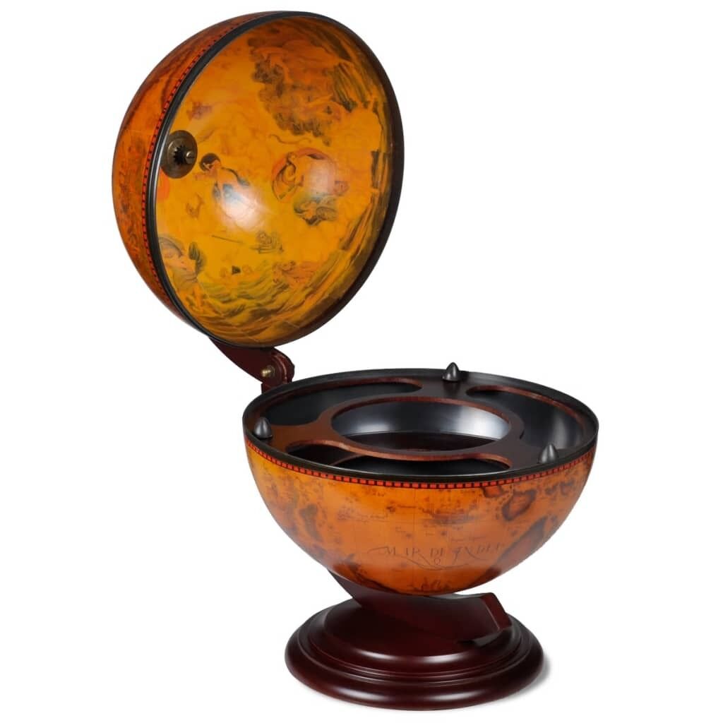 Tabletop Globe Bar Wine Stand Eucalyptus Wood Tabletop Globe Bar Wine Stand Eucalyptus Wood