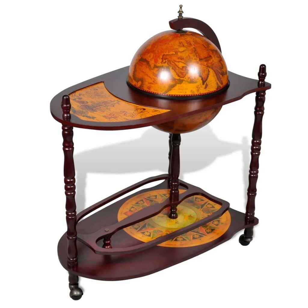 Globe Bar Wine Stand Eucalyptus Wood Freestanding Globe Bar Wine Stand Eucalyptus Wood Freestanding