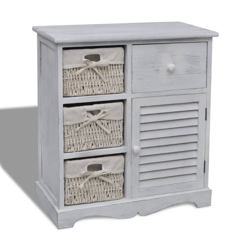 Wooden Cabinet 3 Left Weaving Baskets Wooden Cabinet 3 Left Weaving Baskets